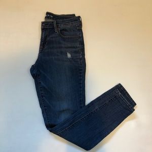 Old Navy Curvy Skinny Dark Wash Jeans Frayed C